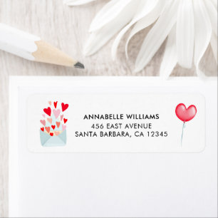 Valentine's Day Hearts Return Address