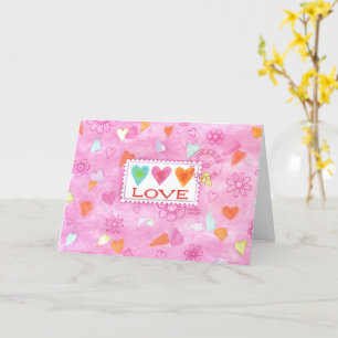 Valentine's Day Hearts Sending Love  Wishes Card