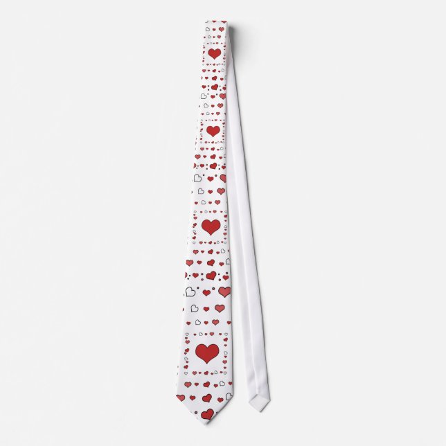 Valentine's Day Hearts Silky Mens' Neck Tie (Front)