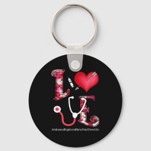 Valentines Day Hearts Stethoscope Love Arnp Nurse Key Ring