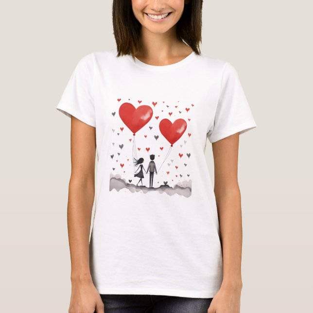 Valentines Day Hearts T-Shirt (Front)
