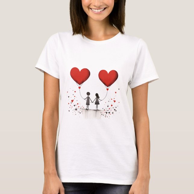 Valentines Day Hearts T-Shirt (Front)