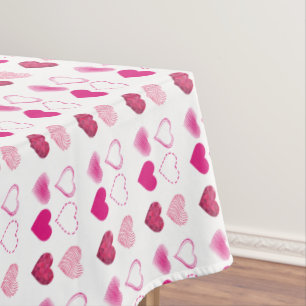 Valentine's Day Hearts Table Cloth Tablecloth
