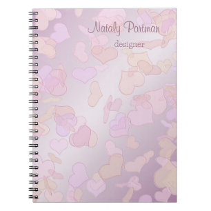 Valentine's Day. Hearts. Text. Notebook
