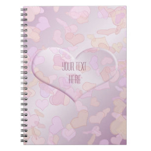 Valentine's Day. Hearts. Text. Notebook