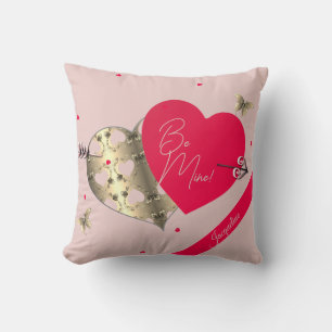 Valentine's Day Hearts Throw Pillow