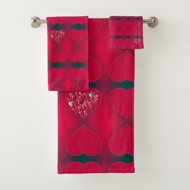 Valentine's Day Hearts Towel (Insitu)