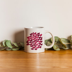 Valentine's day hearts - viva magenta  coffee mug