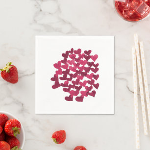 Valentine's day hearts - viva magenta napkin