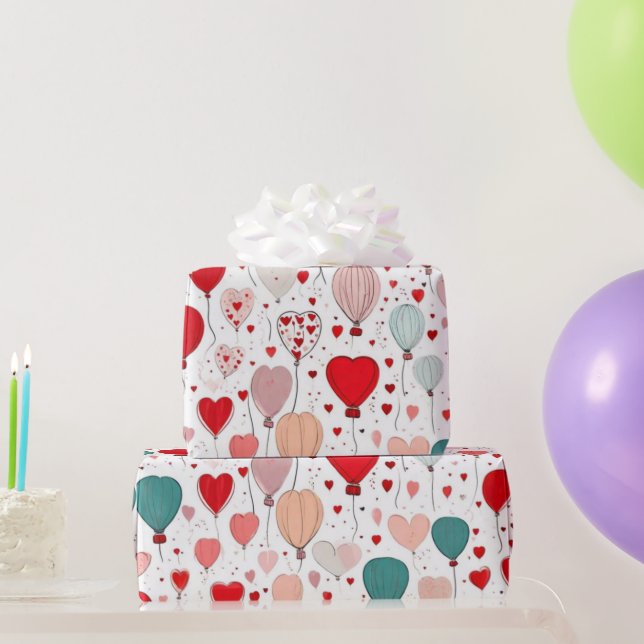 Valentine's day hearts Wrapping Paper (Party Gifts)