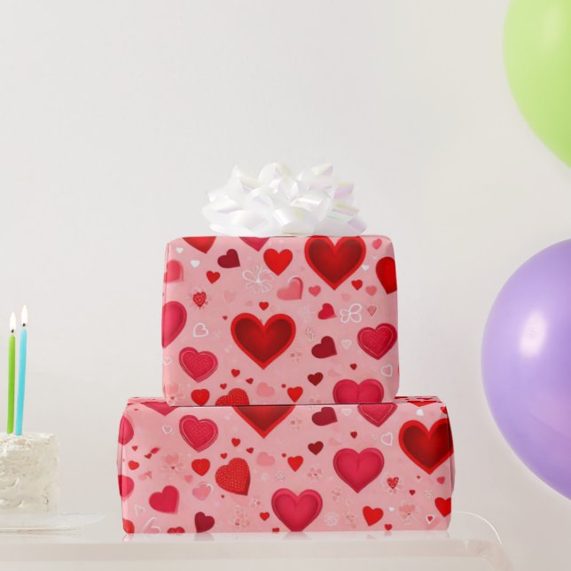 Valentine's day hearts Wrapping Paper (Party Gifts)