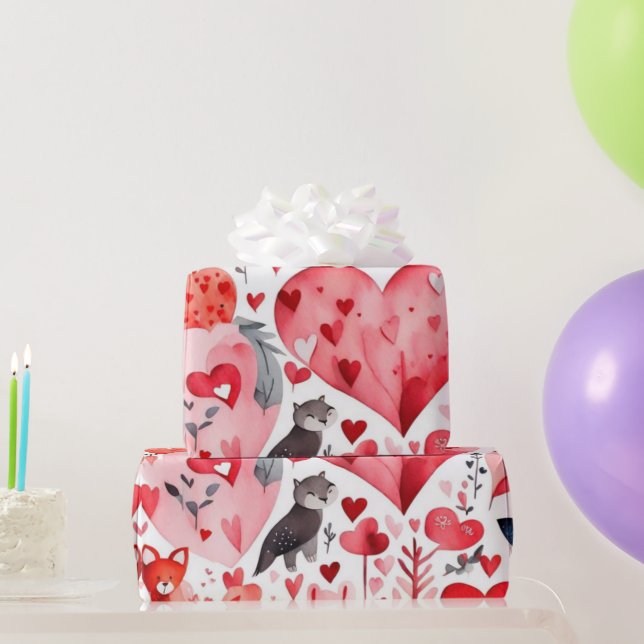 Valentine's day hearts Wrapping Paper (Party Gifts)