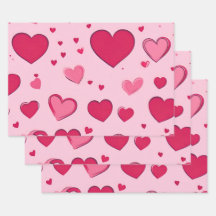 Valentines Day Hearts Wrapping Paper 01