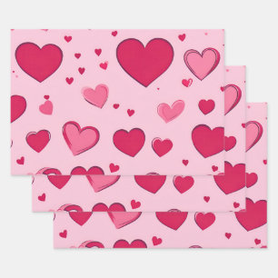Valentines Day Hearts Wrapping Paper 01
