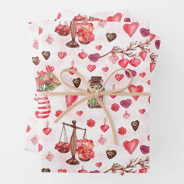 Valentine's Day Hearts  Wrapping Paper Sheet (In situ)