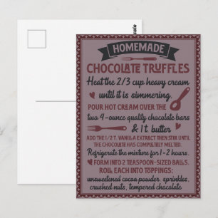Valentine's Day Homemade Chocolate Truffle Recipe Postcard