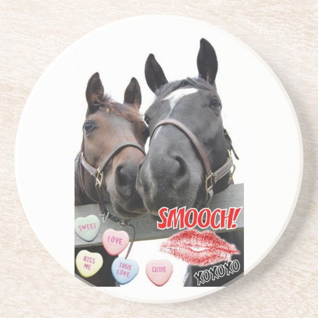 Valentine's Day Horses Coaster (Front)