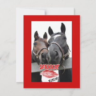 Valentine's Day Horses Holiday Card