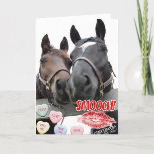 Valentine's Day Horses Holiday Card