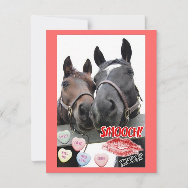 Valentine's Day Horses Holiday Card (Front)