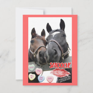 Valentine's Day Horses Holiday Card