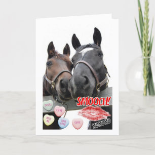 Valentine's Day Horses Holiday Card