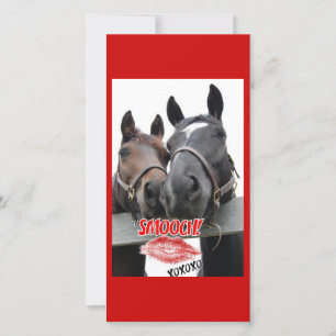 Valentine's Day Horses Holiday Card