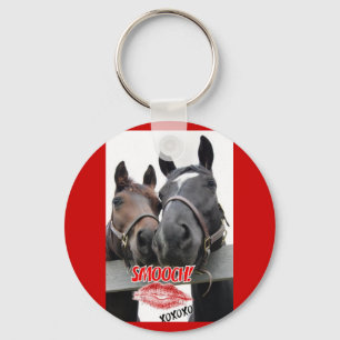 Valentine's Day Horses Key Ring
