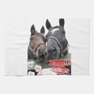 Valentine's Day Horses Tea Towel