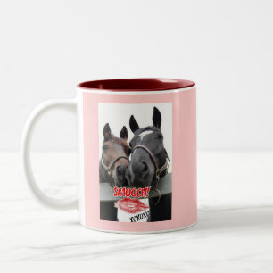 Valentine's Day Horses Two-Tone Coffee Mug
