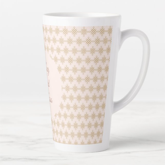 Valentine's Day, Hug and Kisses,Flowers,Gold Pixel Latte Mug (Right)