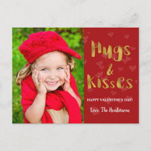 Valentine's Day Hugs and Kisses Photo Card