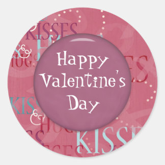 Valentine's Day Hugs and Kisses Stickers