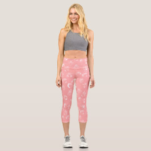 valentines day human hearts pink capri leggings