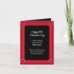 Valentine's Day Husband and Best Friend Add Year Card