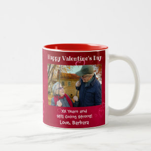 Valentines Day Husband Boyfriend Photo Cute Couple Two-Tone Coffee Mug