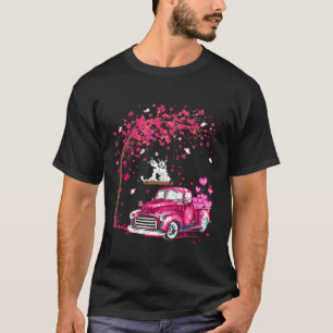 Valentines Day Huskies Under The Tree Hearts T-Shirt