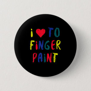 Valentines Day I Love To Finger Paint Matching Cou 6 Cm Round Badge