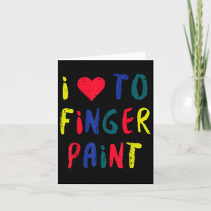 Valentines Day I Love To Finger Paint Matching Cou Card