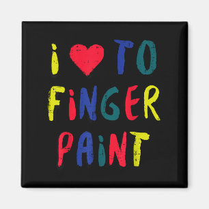 Valentines Day I Love To Finger Paint Matching Cou Magnet