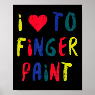 Valentines Day I Love To Finger Paint Matching Cou Poster