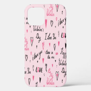 Valentine's Day: 'I Love You' Background. iPhone 12 Case