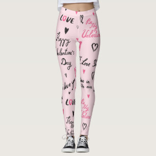 Valentine's Day: 'I Love You' Background. Leggings
