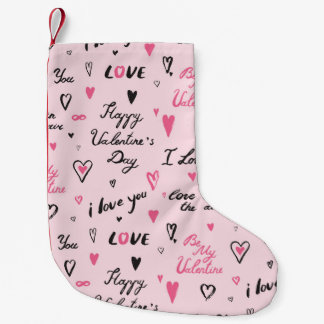 Valentine's Day: 'I Love You' Background. Small Christmas Stocking