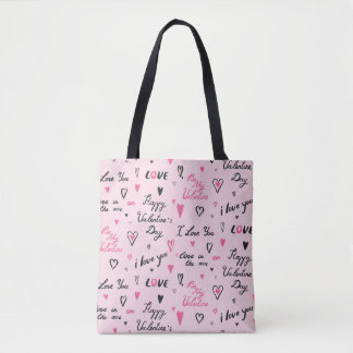 Valentine's Day: 'I Love You' Background. Tote Bag