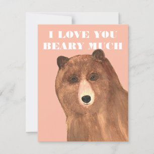 Valentines Day I Love You Beary Much Holiday Card