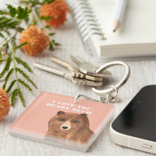 Valentines Day I Love You Beary Much Key Ring