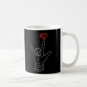 Valentines Day I Love You Hand Sign ASL Heart Coffee Mug