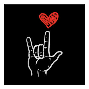 Valentines Day I Love You Hand Sign ASL Heart Wome