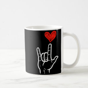 Valentines Day I Love You Hand Sign Asl Heart Wome Coffee Mug